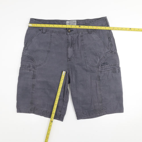 Weird Fish Men's Grey 38 Cargo Shorts Cotton Casual Wear