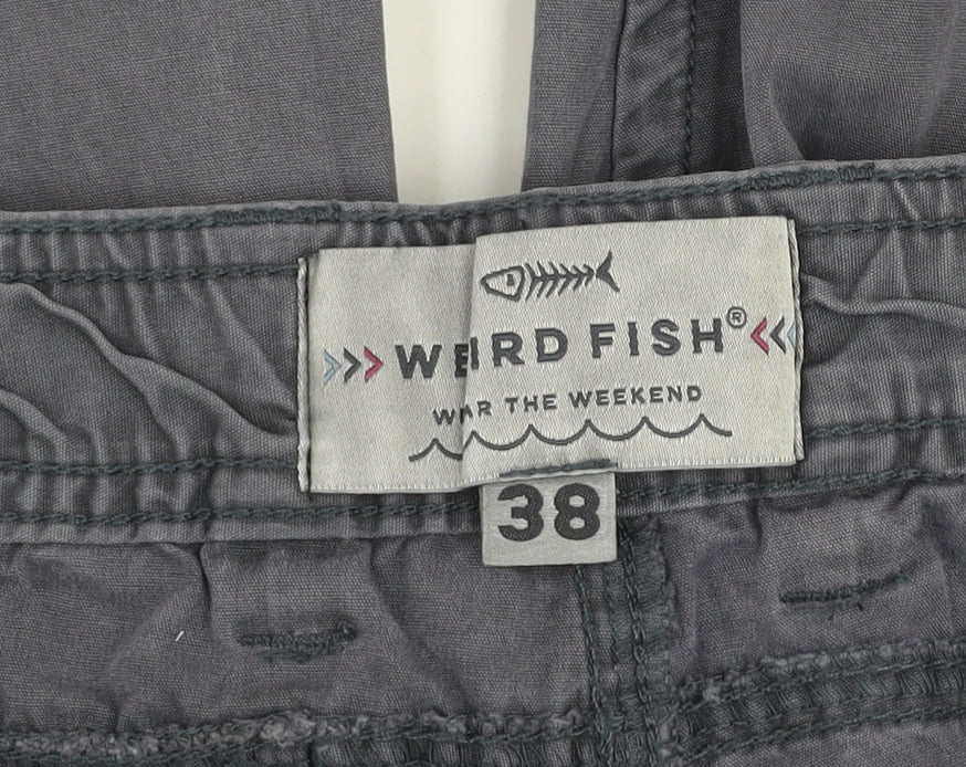 Weird Fish Men's Grey 38 Cargo Shorts Cotton Casual Wear
