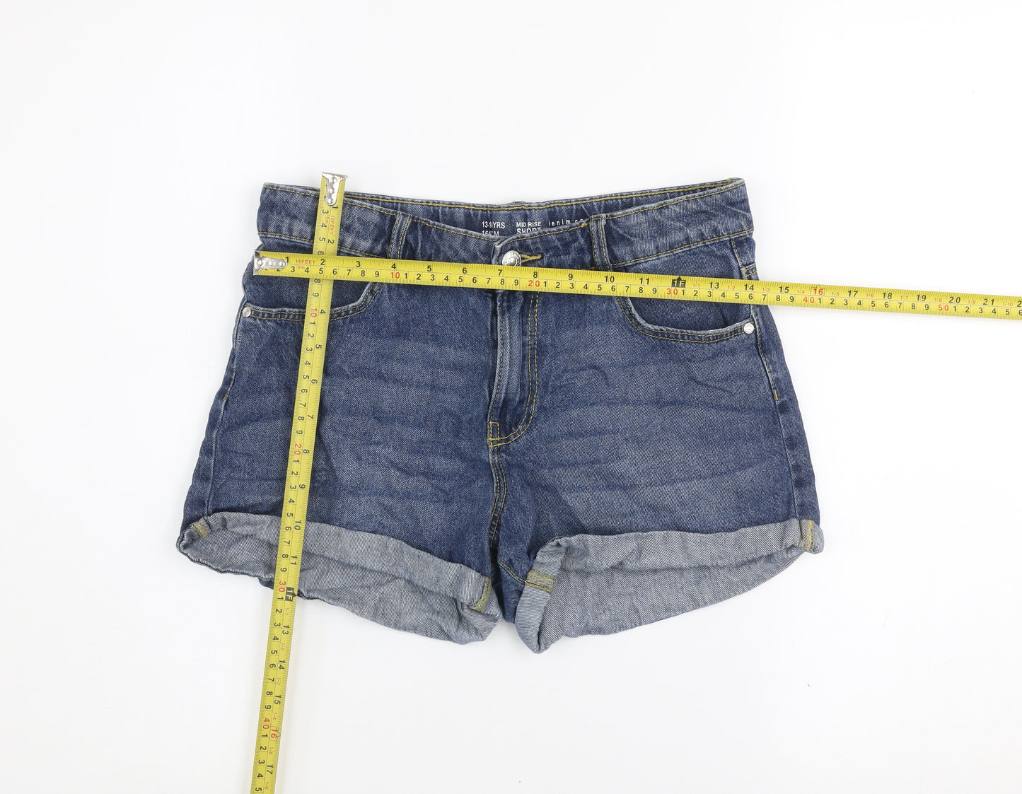 Denim Co. Girls Blue 13-14 Years Cut-Off Denim Shorts