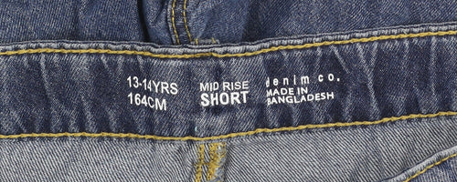 Denim Co. Girls Blue 13-14 Years Cut-Off Denim Shorts