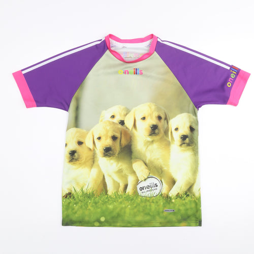 O'Neills Girls Multicoloured 10-11 Years Labrador Graphic Sports T-Shirt