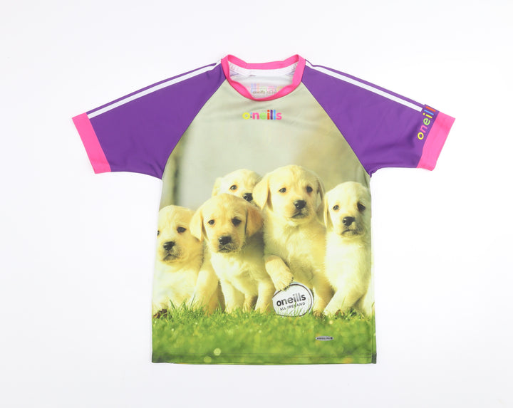 O'Neills Girls Multicoloured 10-11 Years Labrador Graphic Sports T-Shirt