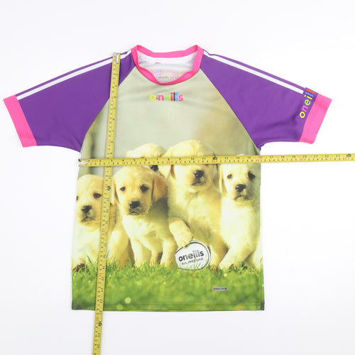 O'Neills Girls Multicoloured 10-11 Years Labrador Graphic Sports T-Shirt