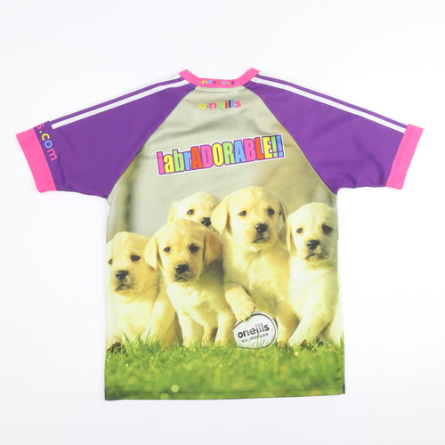 O'Neills Girls Multicoloured 10-11 Years Labrador Graphic Sports T-Shirt