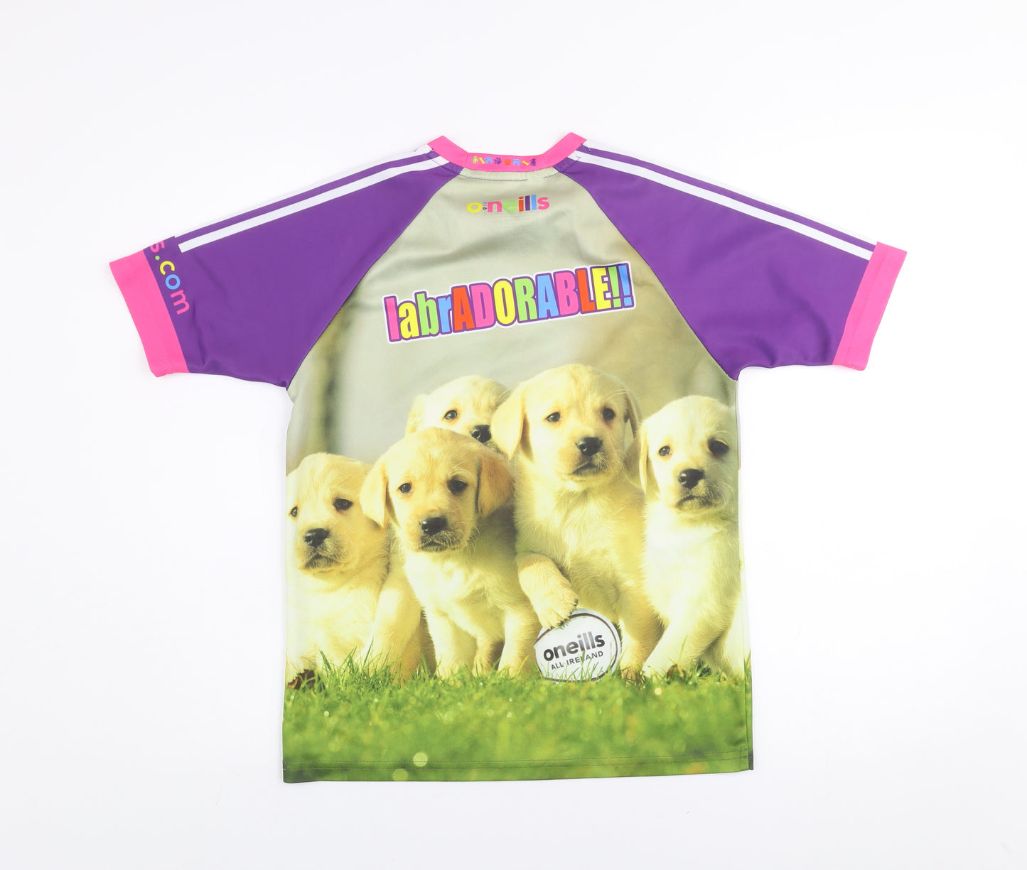O'Neills Girls Multicoloured 10-11 Years Labrador Graphic Sports T-Shirt