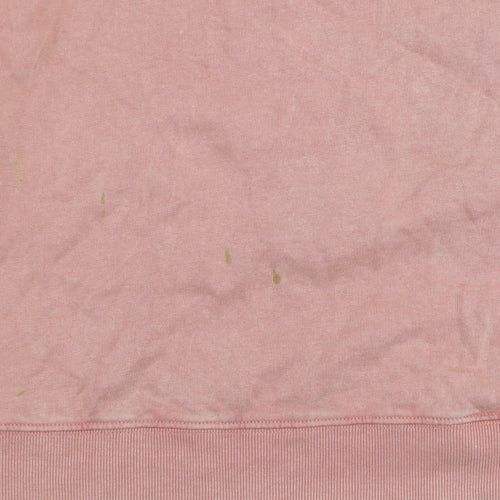 ZARA Womens Pink Crew Neck Pullover Sweatshirt Size M Cotton Blend