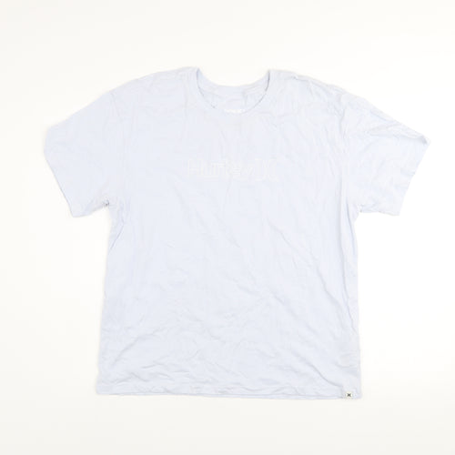 Hurley Men’s White XL Cotton Logo Crew Neck Short Sleeve T-Shirt