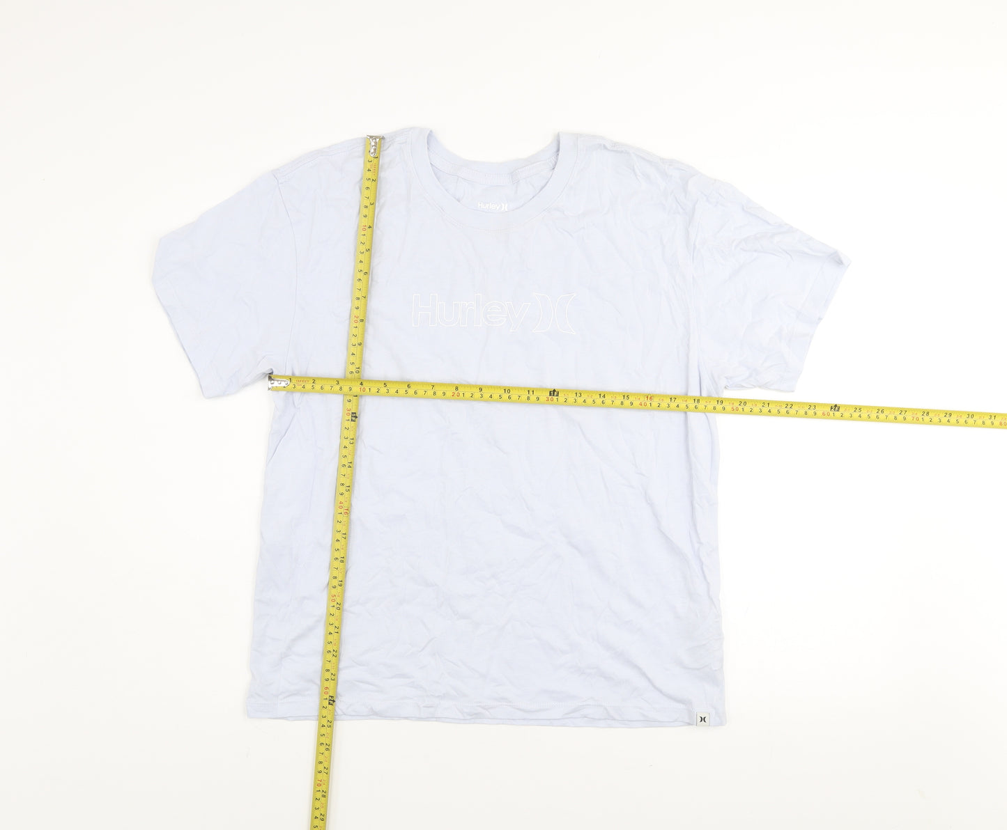 Hurley Men’s White XL Cotton Logo Crew Neck Short Sleeve T-Shirt