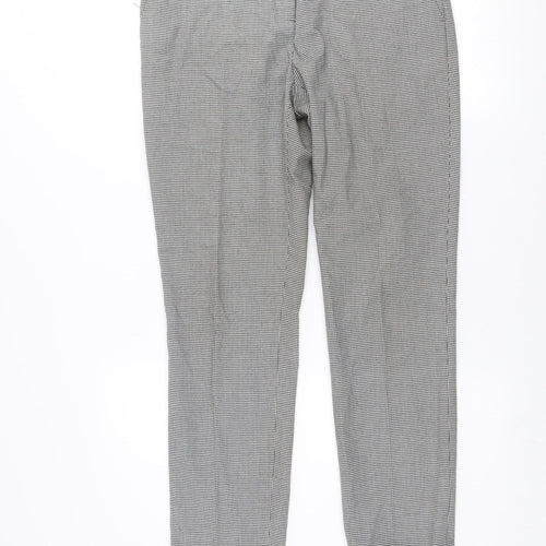 Adrienne Vittadini Women’s Grey Houndstooth Slim Chino Trousers UK 10