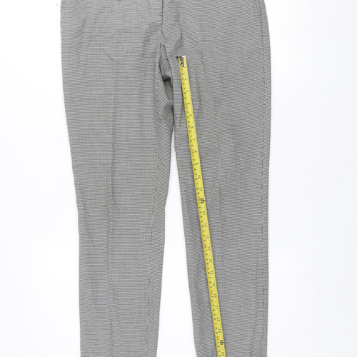 Adrienne Vittadini Women’s Grey Houndstooth Slim Chino Trousers UK 10