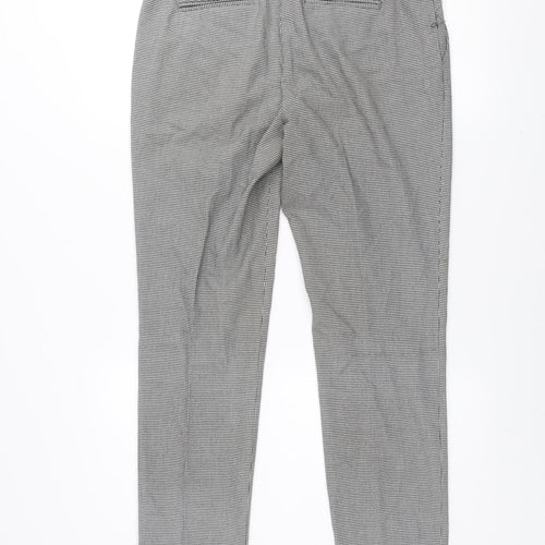 Adrienne Vittadini Women’s Grey Houndstooth Slim Chino Trousers UK 10