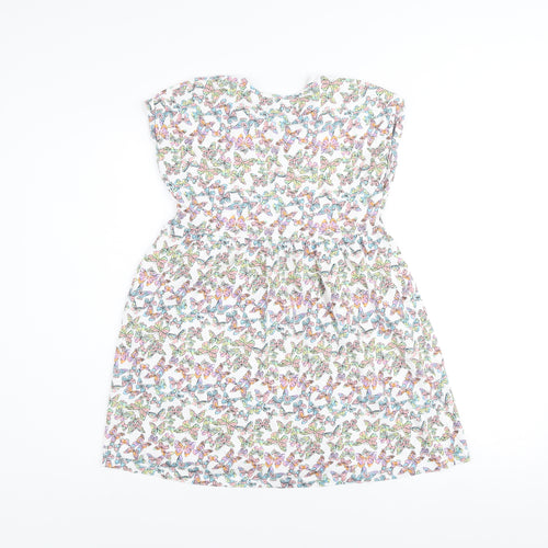 Dunnes Stores Girls Multicoloured Butterfly Print Cotton A-Line Dress 6-7 Years