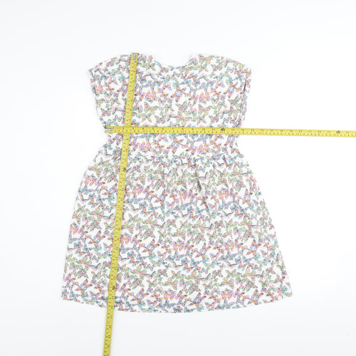 Dunnes Stores Girls Multicoloured Butterfly Print Cotton A-Line Dress 6-7 Years