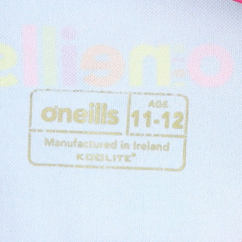 O’Neills Girls Blue Horse Print Polyester T-Shirt Age 11-12 Short Sleeve