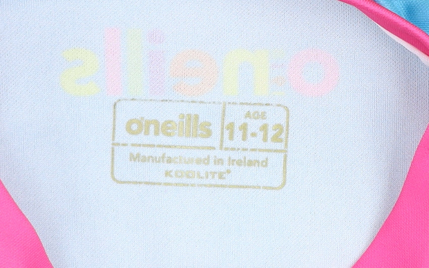 O’Neills Girls Blue Horse Print Polyester T-Shirt Age 11-12 Short Sleeve
