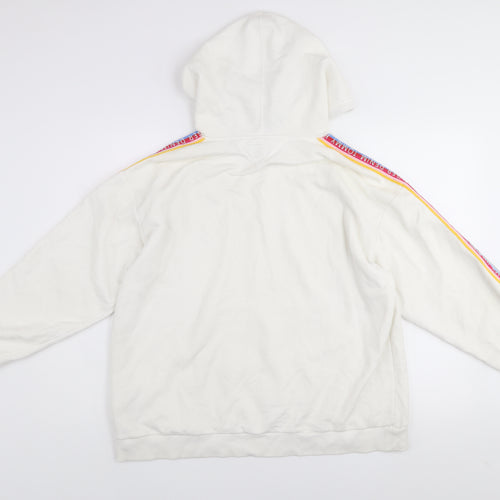 Tommy Hilfiger Denim Women's White Pullover Hoodie L Cotton Blend