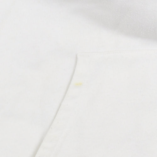 Tommy Hilfiger Denim Women's White Pullover Hoodie L Cotton Blend