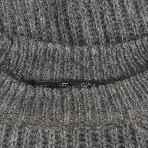 Zara Women Grey Chunky Knit Mohair Wool Blend Pullover Jumper Size S