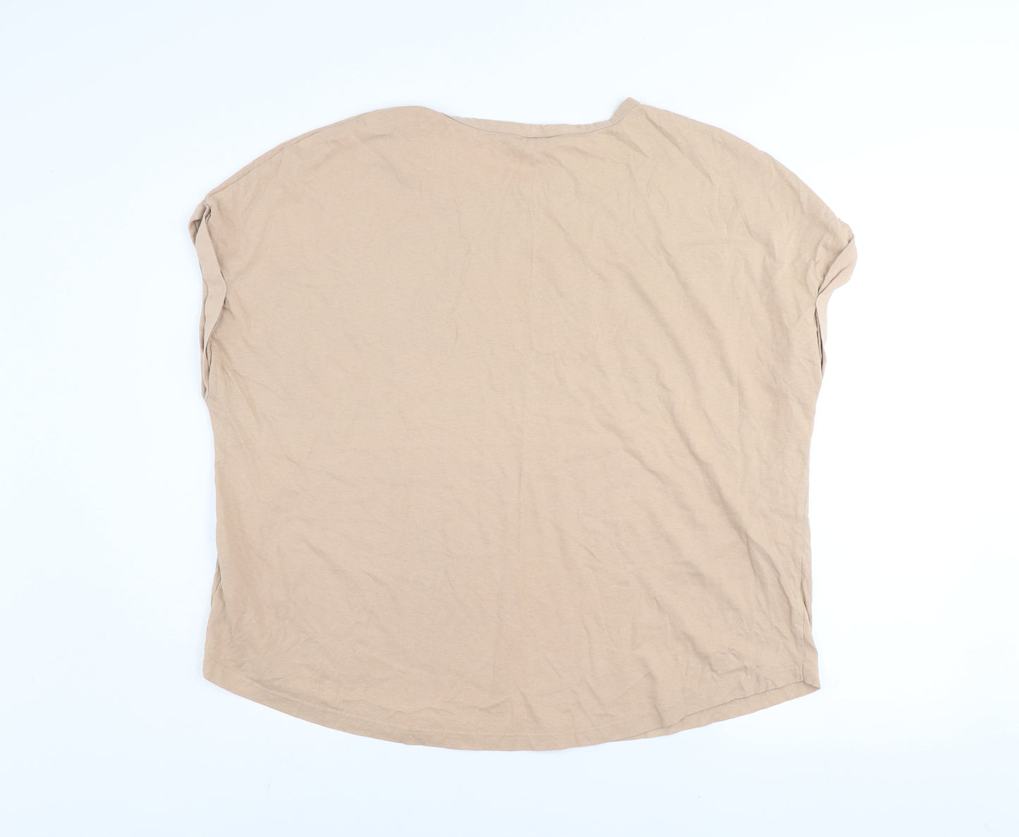Next Womens Beige Sequin Star Cotton T-Shirt UK 18