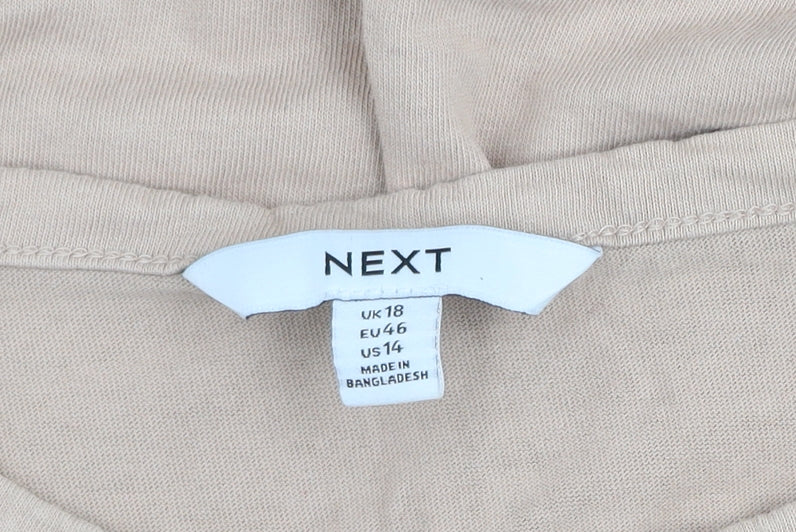 Next Womens Beige Sequin Star Cotton T-Shirt UK 18