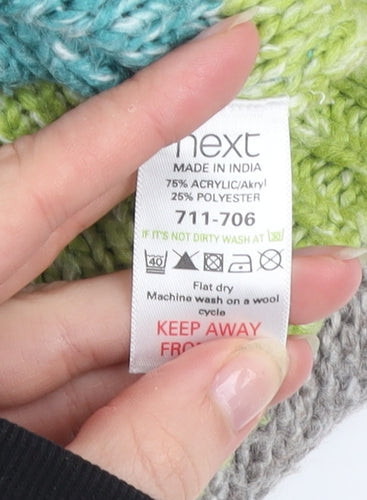 Next Girls Multicoloured Striped Short Sleeve Button Cardigan 4-5 Years