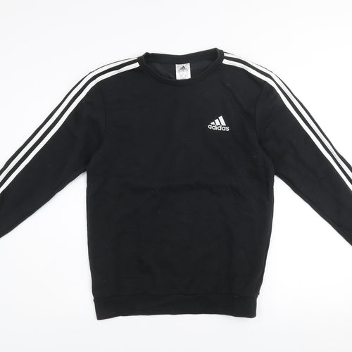 Adidas Mens Black Pullover Sweatshirt Small Crew Neck
