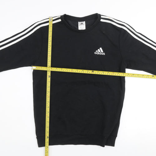 Adidas Mens Black Pullover Sweatshirt Small Crew Neck