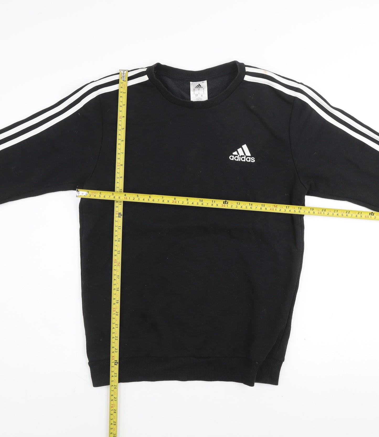 Adidas Mens Black Pullover Sweatshirt Small Crew Neck