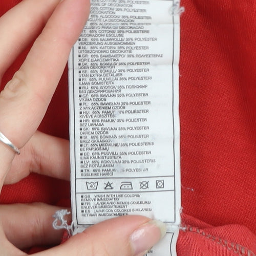 Nike Mens Red Short Sleeve Raglan Sports T-Shirt Size M