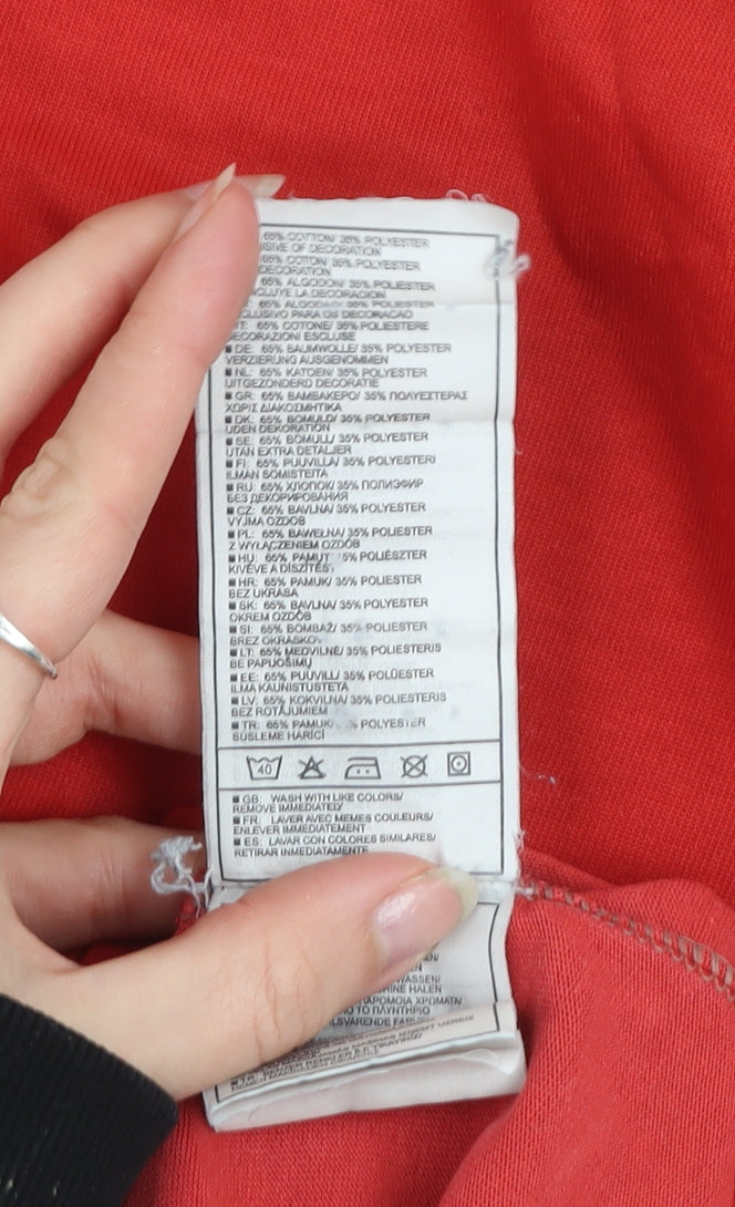 Nike Mens Red Short Sleeve Raglan Sports T-Shirt Size M