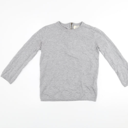 Zara Women Grey Knit Long Sleeve Crew Neck Pullover Jumper Size S