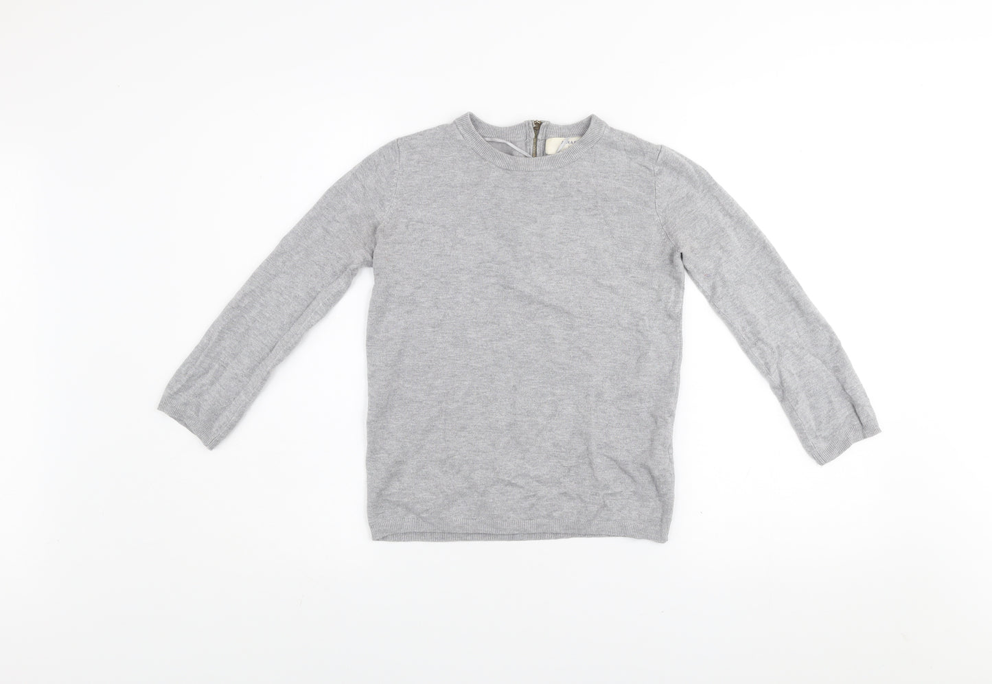 Zara Women Grey Knit Long Sleeve Crew Neck Pullover Jumper Size S