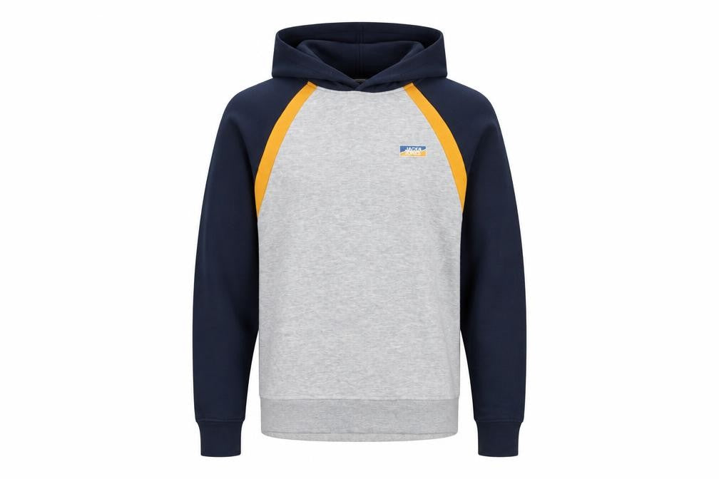 Front view of Jack & Jones Men's Grey Pullover Hoodie XL