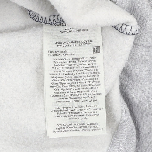 Jack & Jones Men's Grey Pullover Hoodie XL