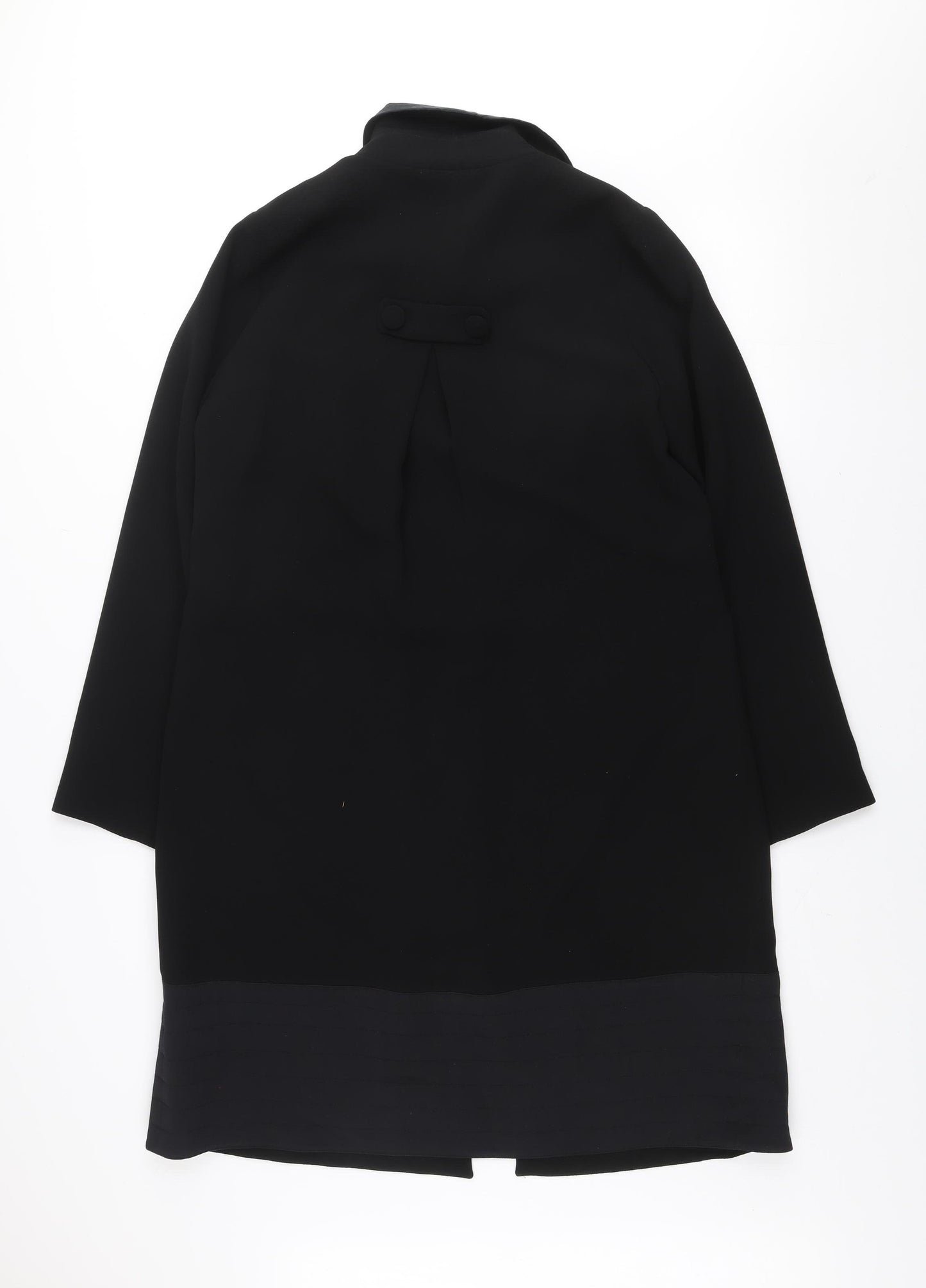 Daisy May Women’s Black Bow Detail Long Overcoat Size 14
