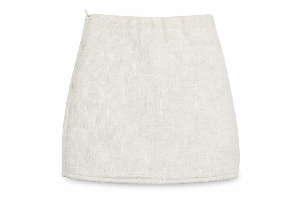 H&M Girls Ivory Mini A-Line Skirt Size 9-10 Years Polyester Zip Fasten