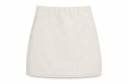 H&M Girls Ivory Mini A-Line Skirt Size 9-10 Years Polyester Zip Fasten