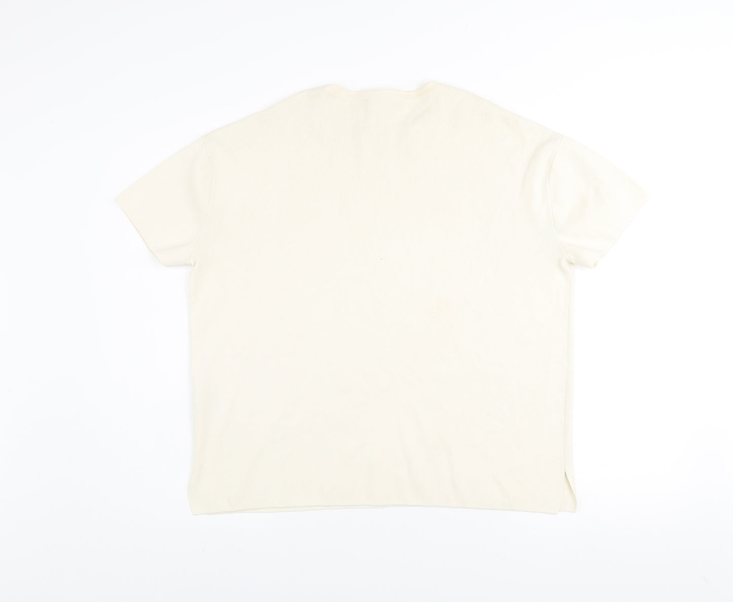 Zara Women Ivory Short Sleeve Basic Knit T-Shirt Size S