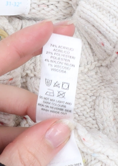 Leigh Tucker Willow Girls Beige Cable Knit Button Cardigan 11-12 Years