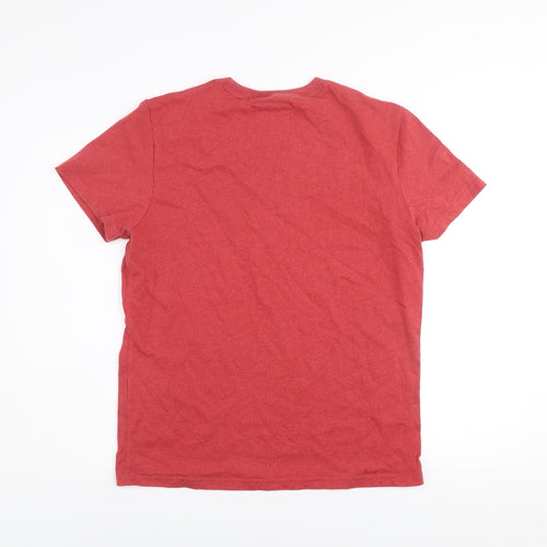 Superdry Men Red Graphic Logo Short Sleeve Crew Neck T-Shirt Size L