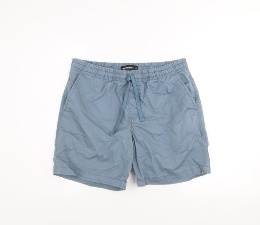 Woolworths Mens Blue Cotton Drawstring Casual Shorts M