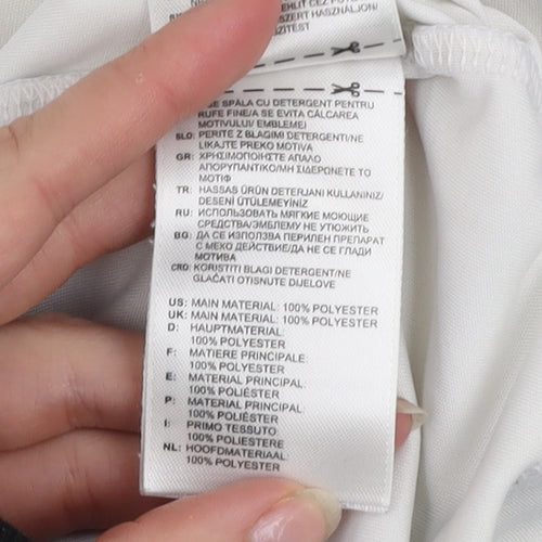 Adidas Men's White Blue Climalite Short Sleeve Sports T-Shirt Size S