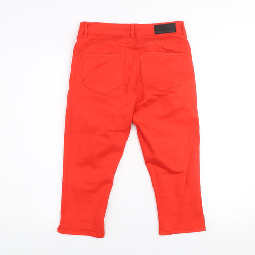 Vero Moda Women's Red Mid Rise Slim Cropped Jeans M