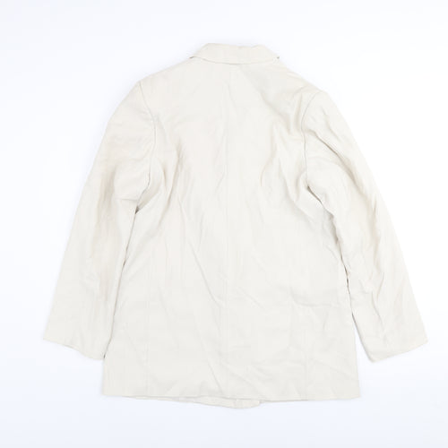 H&M Women Beige Regular Fit Blazer Jacket Size S