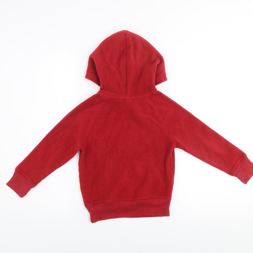 GAP Kids Girls Red Fleece Hoodie XS 4-5 Years Pullover Sweatshirt