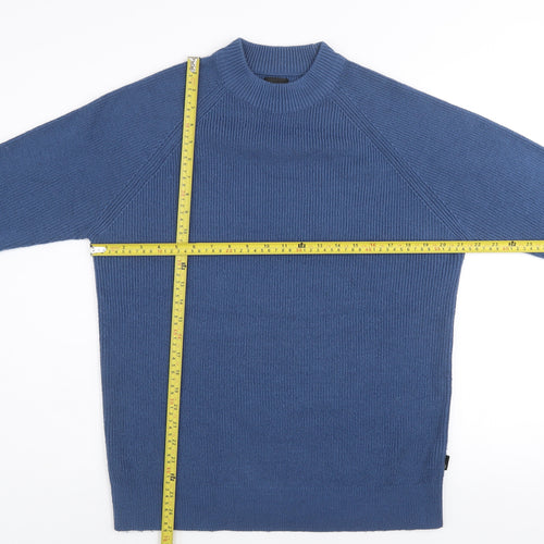 Burton Menswear London Blue Acrylic Crew Neck Men's Jumper Size L