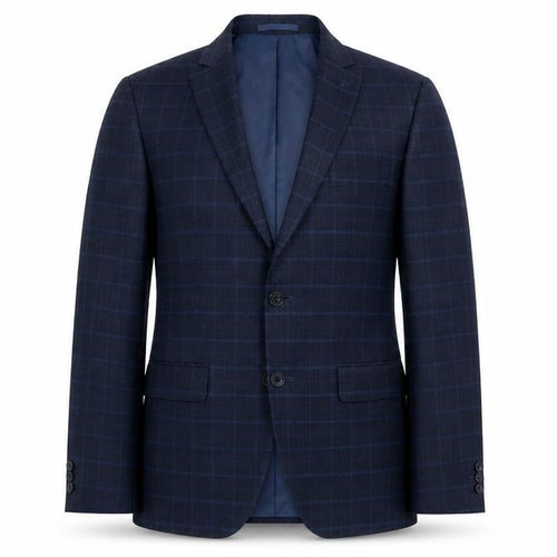 Moss London Men's Blue Checked Slim Fit Blazer Jacket 40 Short