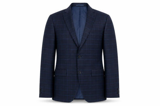 Moss London Men's Blue Checked Slim Fit Blazer Jacket 40 Short