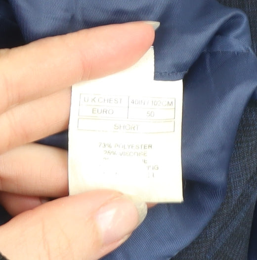 Moss London Men's Blue Checked Slim Fit Blazer Jacket 40 Short