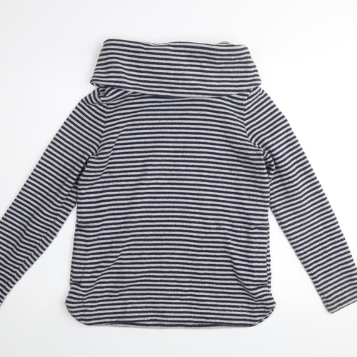 Tommy Hilfiger Women's Blue Striped Cowl Neck Pullover Jumper XS